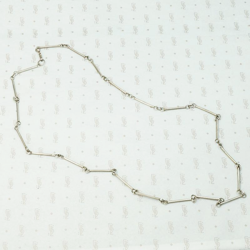 Cool Retro Silver Bar Necklace