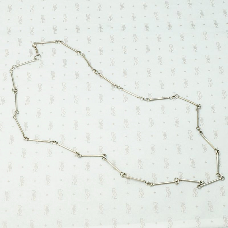 Cool Retro Silver Bar Necklace