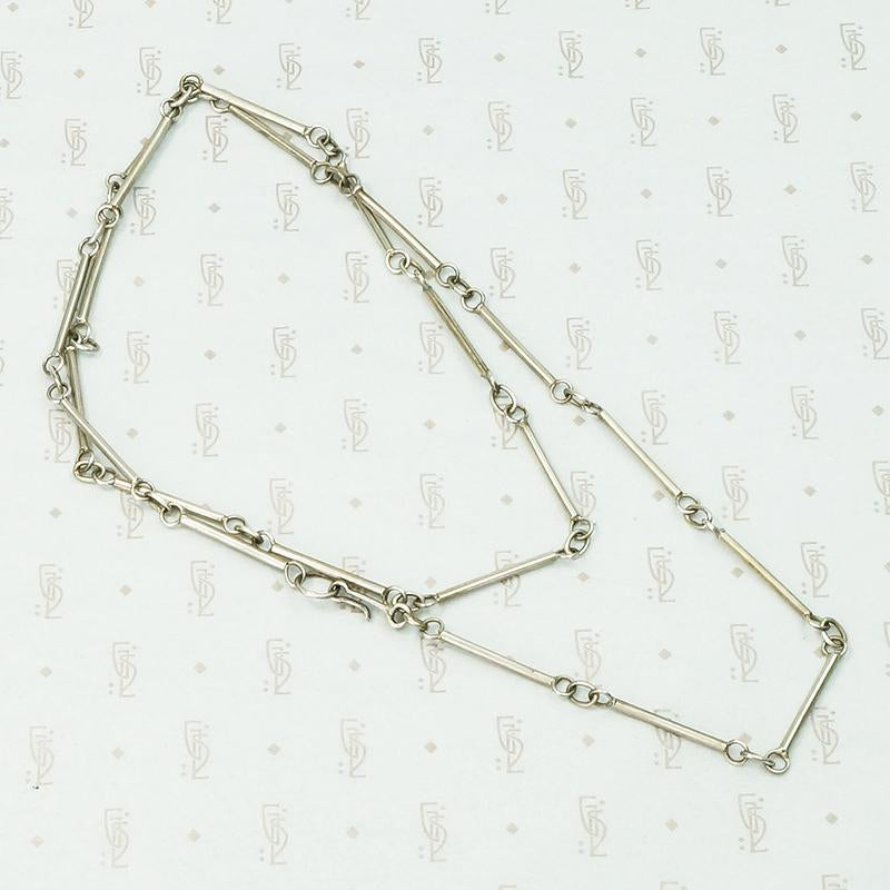 Cool Retro Silver Bar Necklace