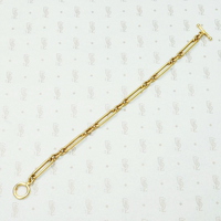 Elegant Trombone Link Bracelet with Toggle Clasp