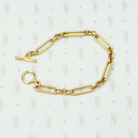 Elegant Trombone Link Bracelet with Toggle Clasp