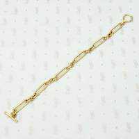 Elegant Trombone Link Bracelet with Toggle Clasp