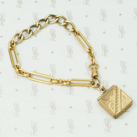 Stylish Square Engraved Victorian Locket