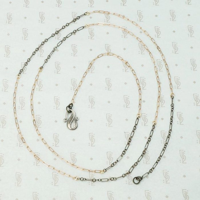 Rose & Silver Chain with Decorative Clasp