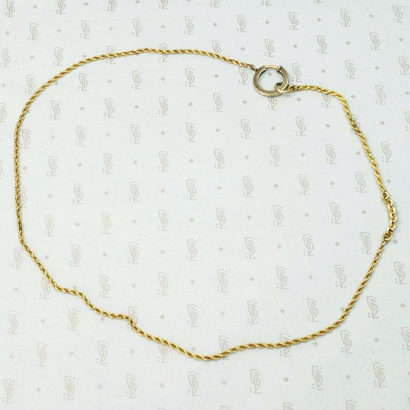 Gorgeous Gold Married Chain with Engraved Bolt Ring