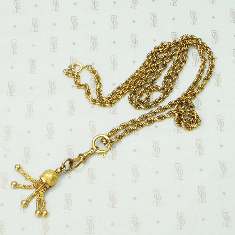 Chubby Gold Victorian Tassel Pendant