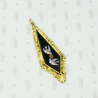 Doves of Peace Pietra Dura Micro Mosaic Pendant