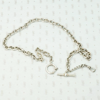 Heavy Silver Married Chain with Lovers Knot Links
