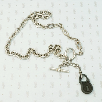 Heavy Silver Married Chain with Lovers Knot Links
