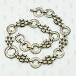 Ornate Engraved Link Necklace with Bolt Ring