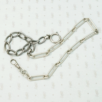 English Silver & Niello Married Chain Necklace
