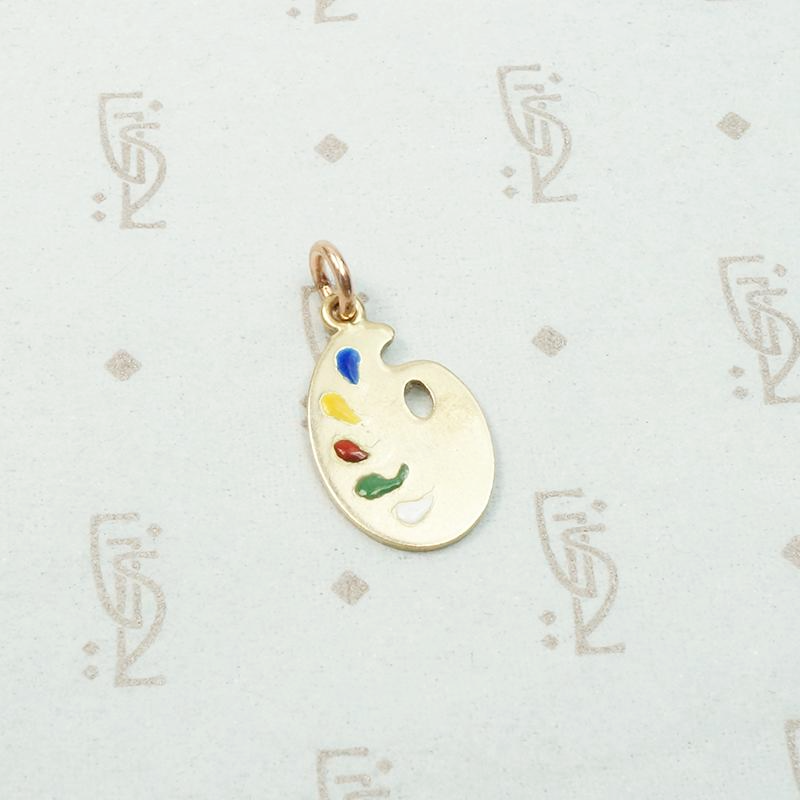 Whimsical Artist's Palette Charm with Enamel "Paint"