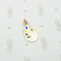 Whimsical Artist's Palette Charm with Enamel "Paint"