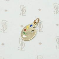 Whimsical Artist's Palette Charm with Enamel "Paint"