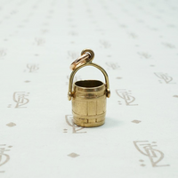 Gold Bucket Charm with Rustic Detail