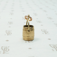Gold Bucket Charm with Rustic Detail