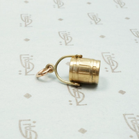 Gold Bucket Charm with Rustic Detail