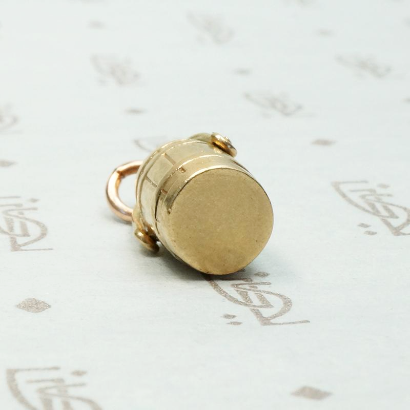 Gold Bucket Charm with Rustic Detail