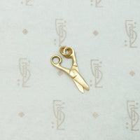 Tiny Gold Working Scissors Charm