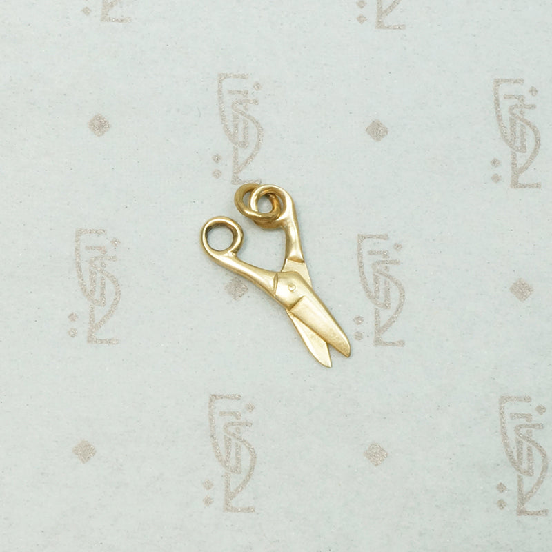 Tiny Gold Working Scissors Charm
