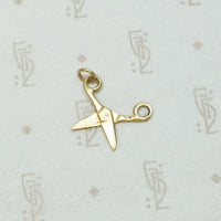 Tiny Gold Working Scissors Charm