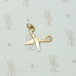 Tiny Gold Working Scissors Charm