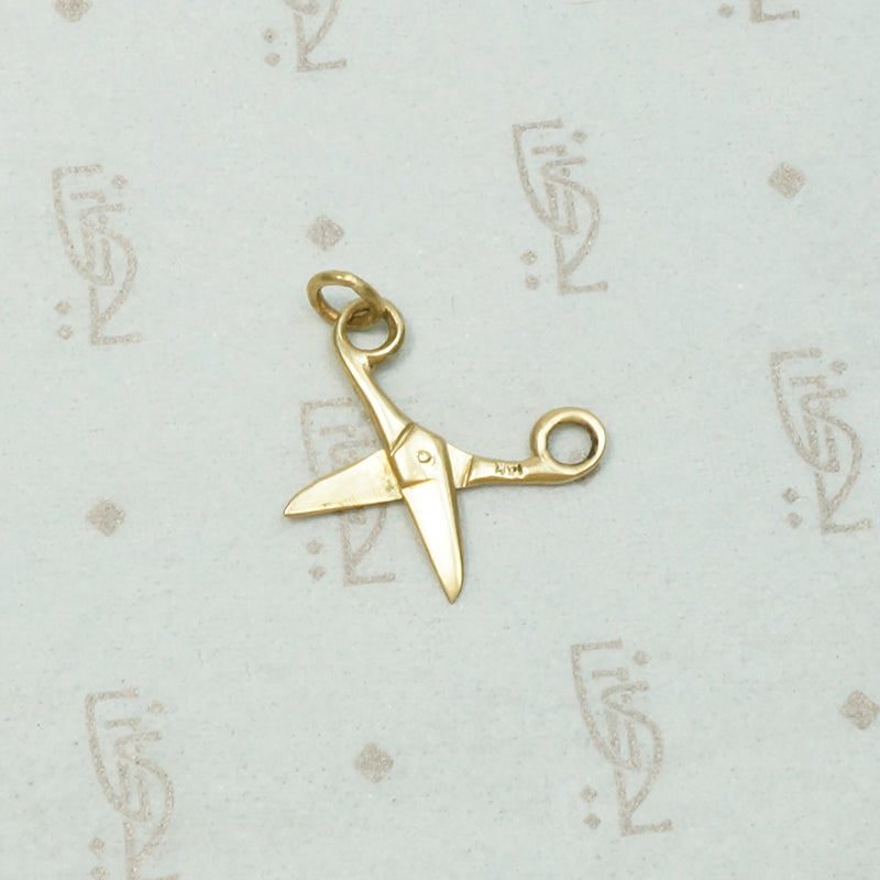 Tiny Gold Working Scissors Charm
