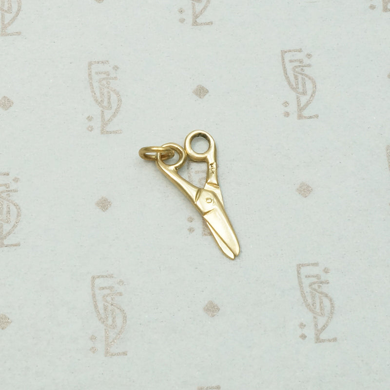 Tiny Gold Working Scissors Charm