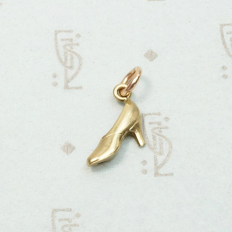 Gold High Heeled Shoe Charm
