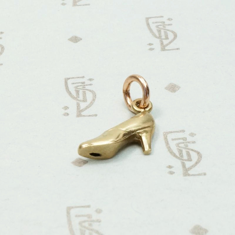 Gold High Heeled Shoe Charm