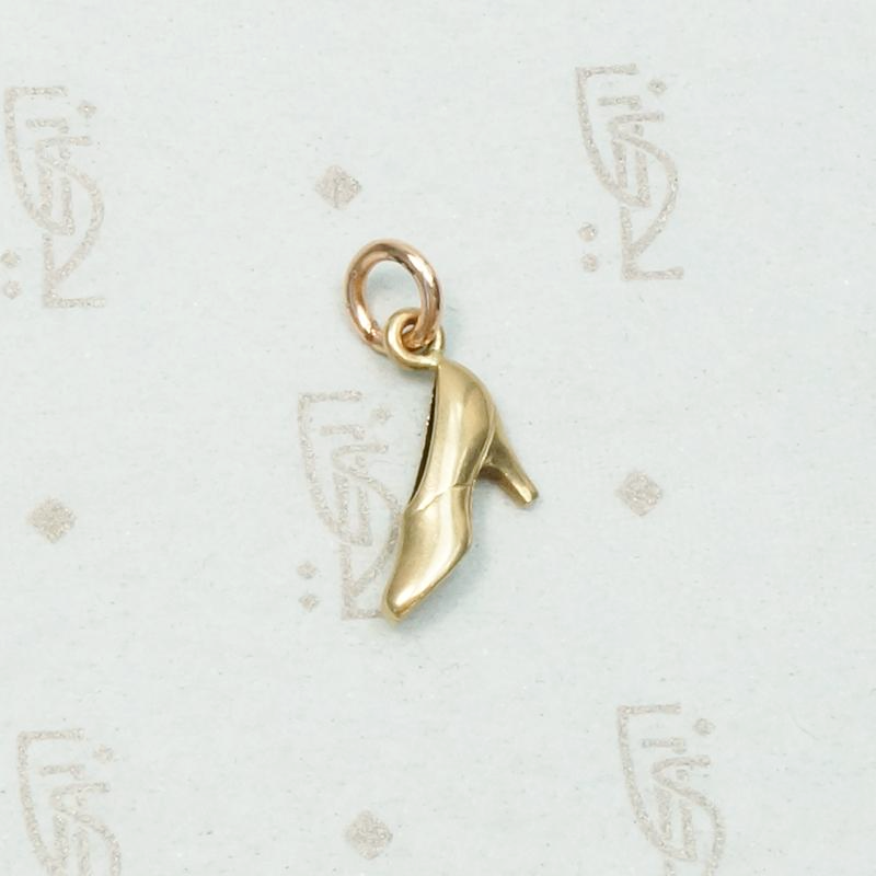 Vintage High Heeled Pump Gold Charm