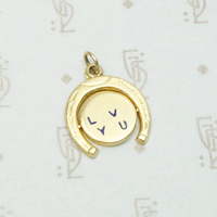 I Love You Spinner Charm in Horseshoe Frame
