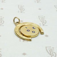I Love You Spinner Charm in Horseshoe Frame