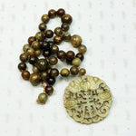 Wonderful Mottled Green Jade Chinoiserie Necklace