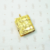 Finest French Book Locket in Engraved 18K Gold