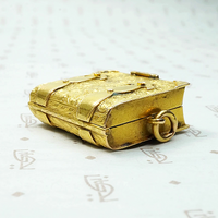 Finest French Book Locket in Engraved 18K Gold