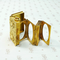 Finest French Book Locket in Engraved 18K Gold