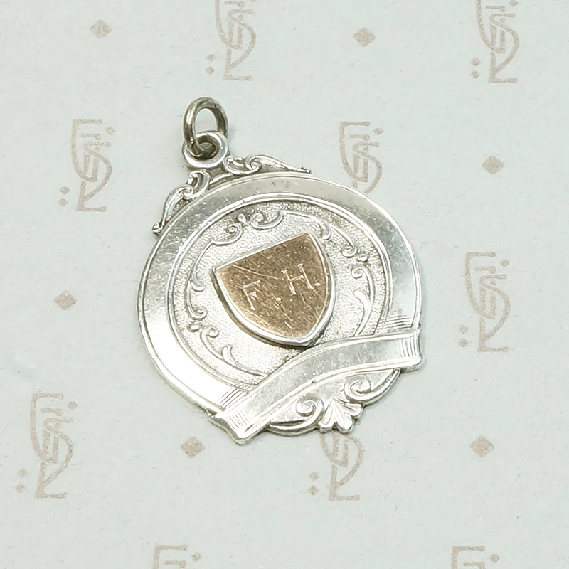 WWII RAF Cricket Medal Silver & Gold Fob