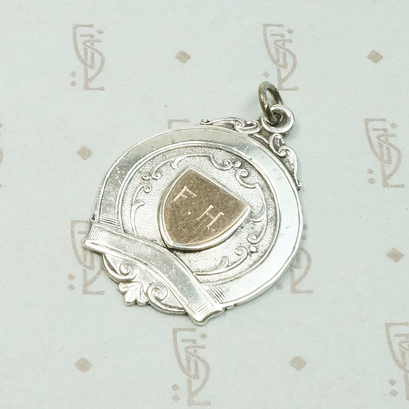 WWII RAF Cricket Medal Silver & Gold Fob