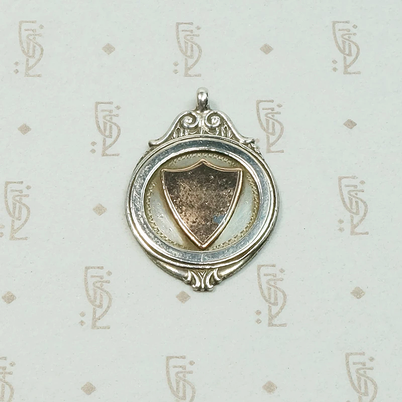 Elegant Rose Gold Shield on Silver Medal Fob