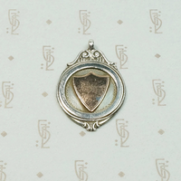 Elegant Rose Gold Shield on Silver Medal Fob