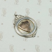 Elegant Rose Gold Shield on Silver Medal Fob