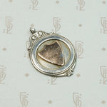 Elegant Rose Gold Shield on Silver Medal Fob