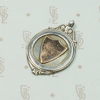 Elegant Rose Gold Shield on Silver Medal Fob