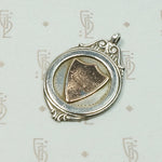 Elegant Rose Gold Shield on Silver Medal Fob