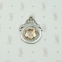 Double Sided Gold & Silver Medal Fob with Crown