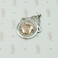 Double Sided Gold & Silver Medal Fob with Crown