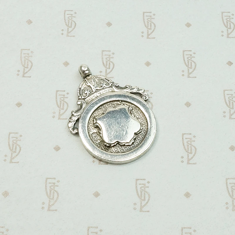 Double Sided Gold & Silver Medal Fob with Crown