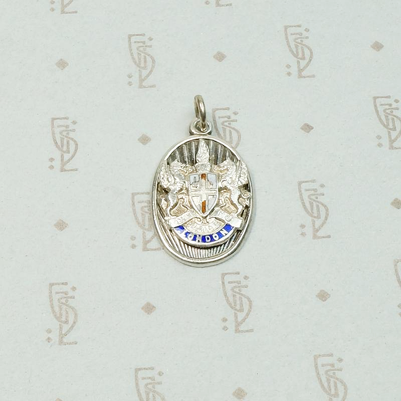 Enameled "London" Sterling Silver Fob
