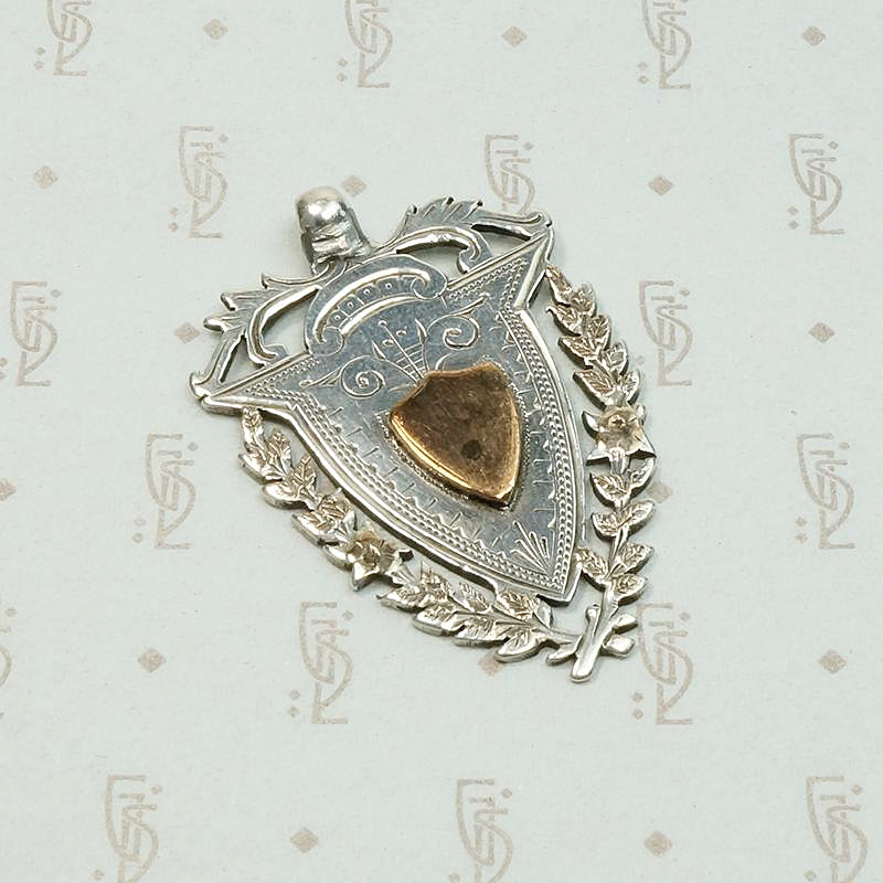 Gold & Silver Fob with Aesthetic Movement Engraving